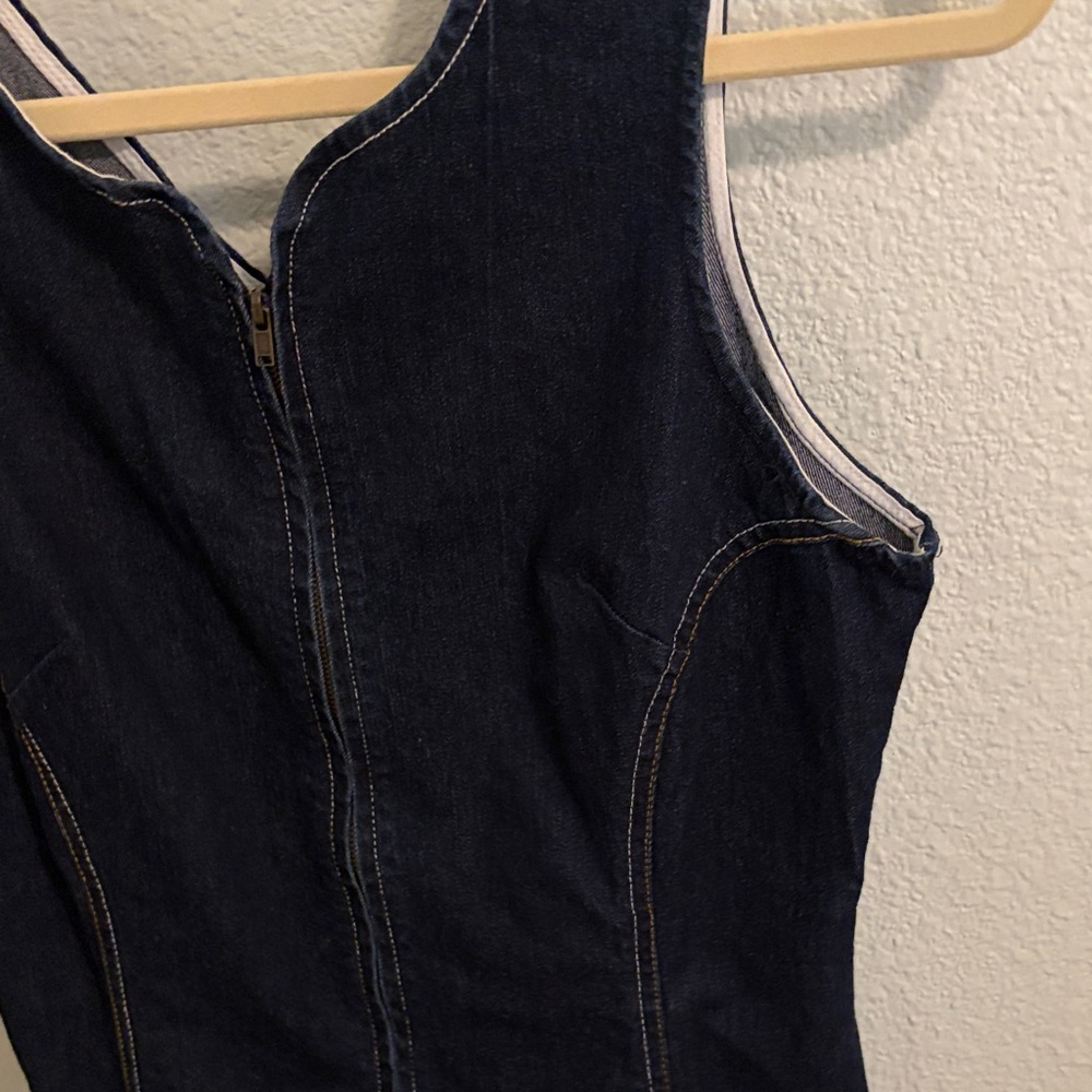 VENUS Dark Blue Denim Mini Dress - Picture 3 of 4